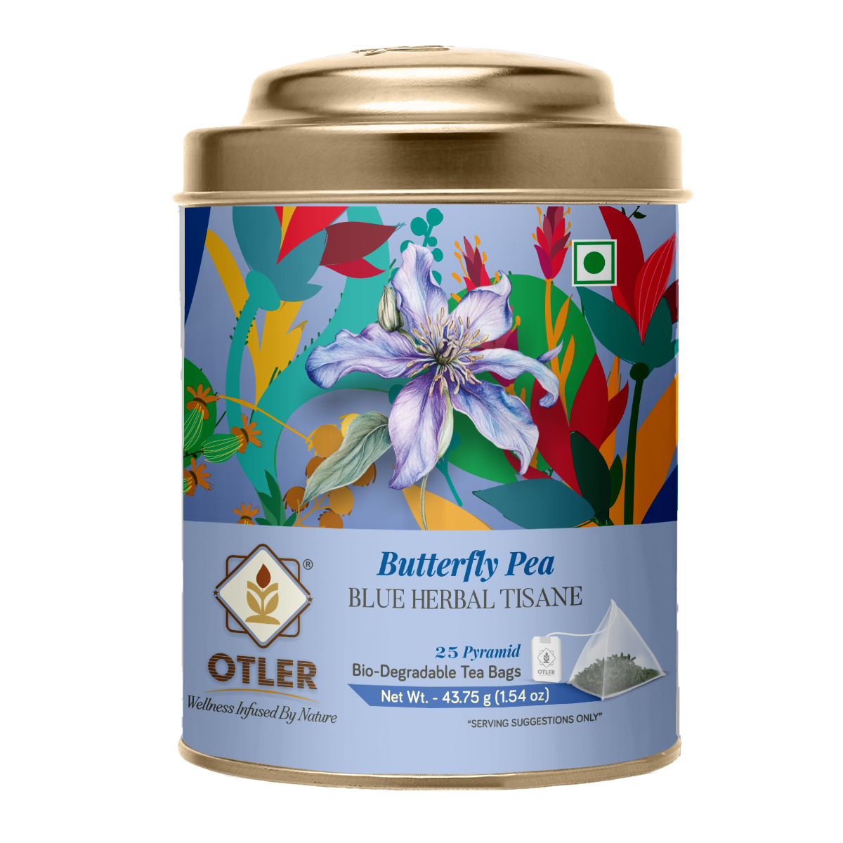 Butterfly Pea Blue Herbal Tisane | Tin | 25 Tea Bags
