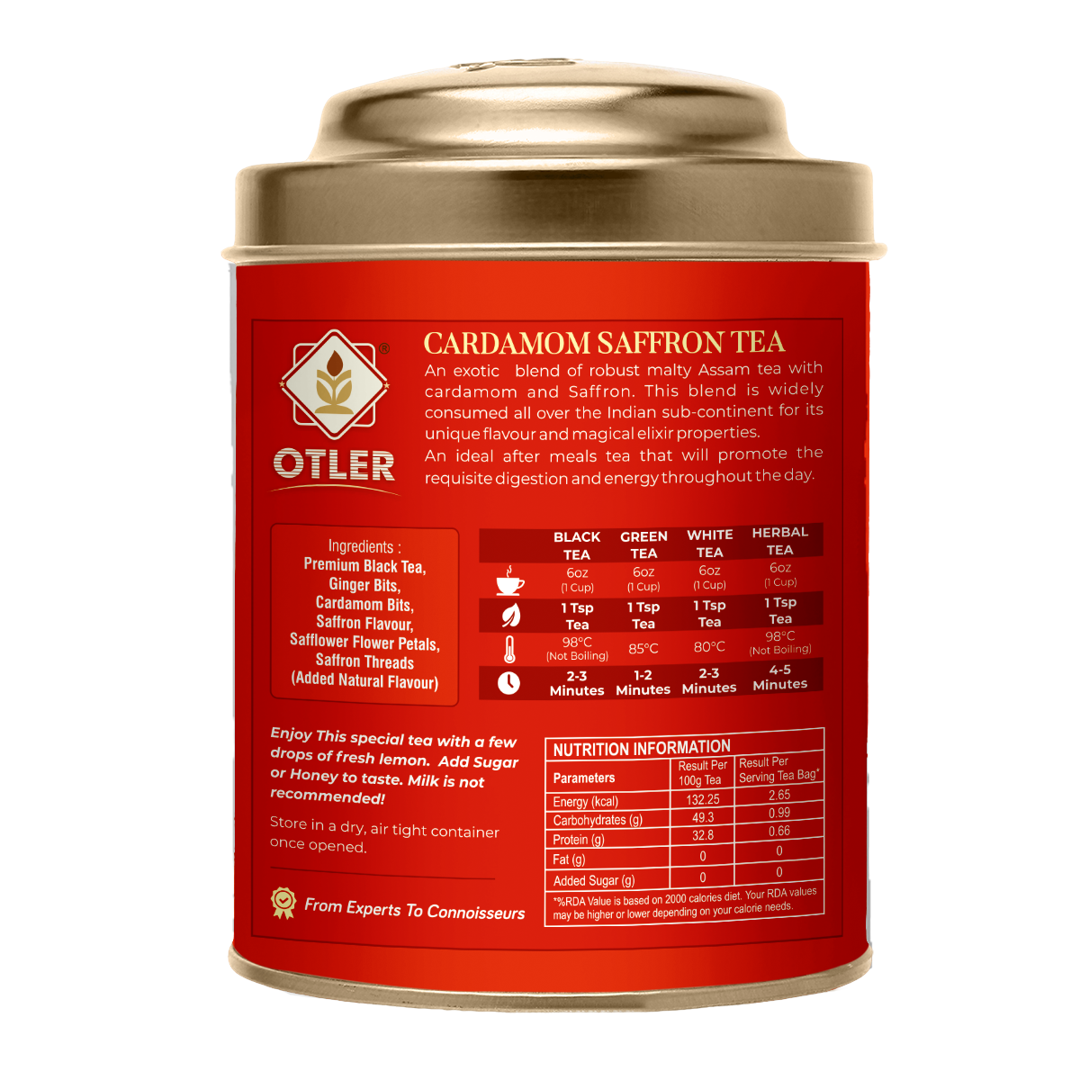 Masala Cardamom Saffron | Black Tea | Tin 100g