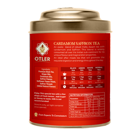 Masala Cardamom Saffron | Black Tea | Tin 100g