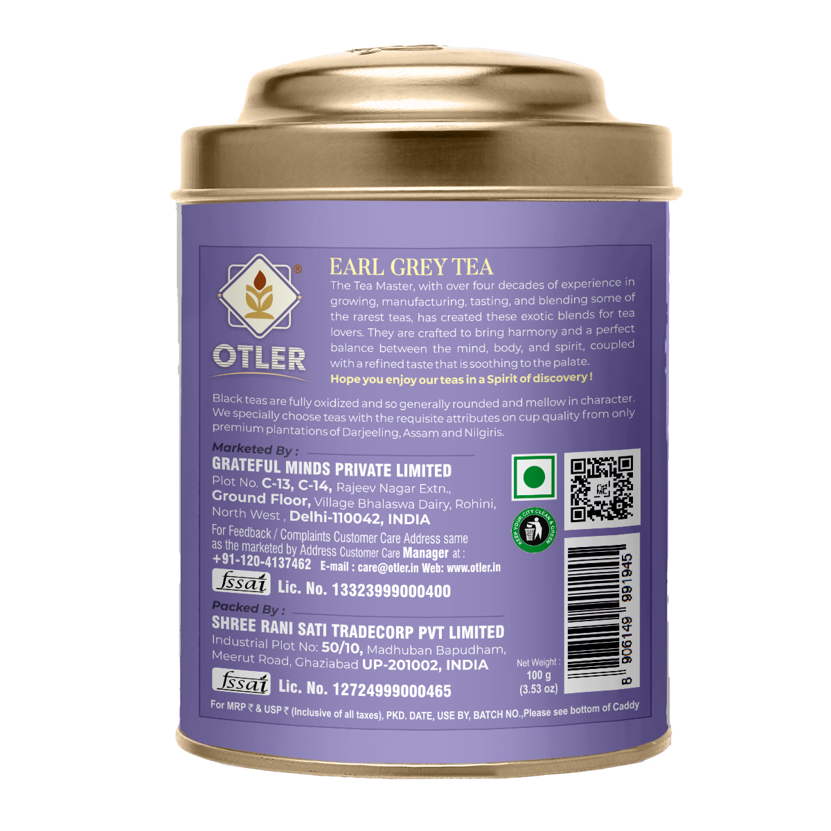 Earl Grey Black Tea | Tin 100g