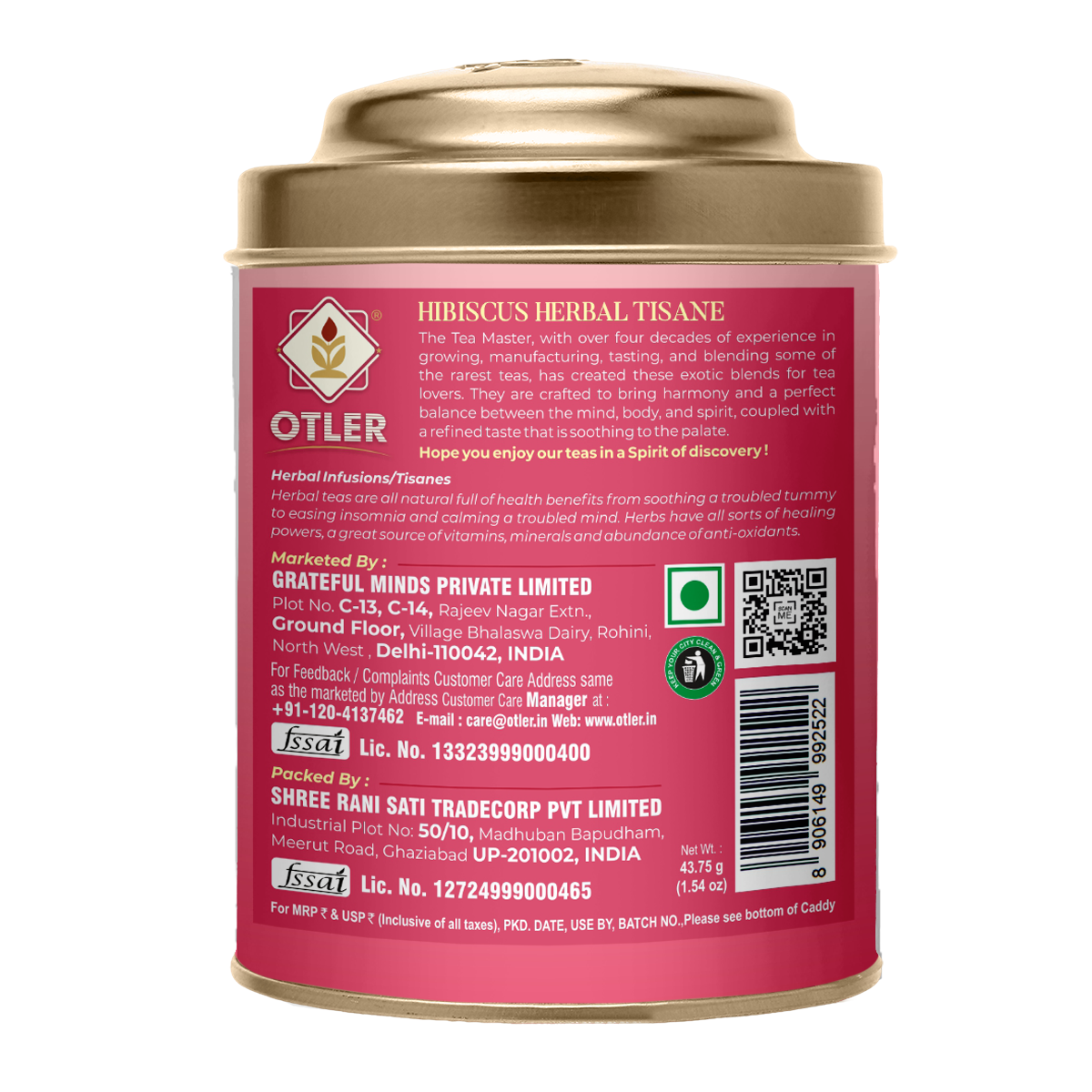 Hibiscus Herbal Tisane | Tin | 25 Tea Bags