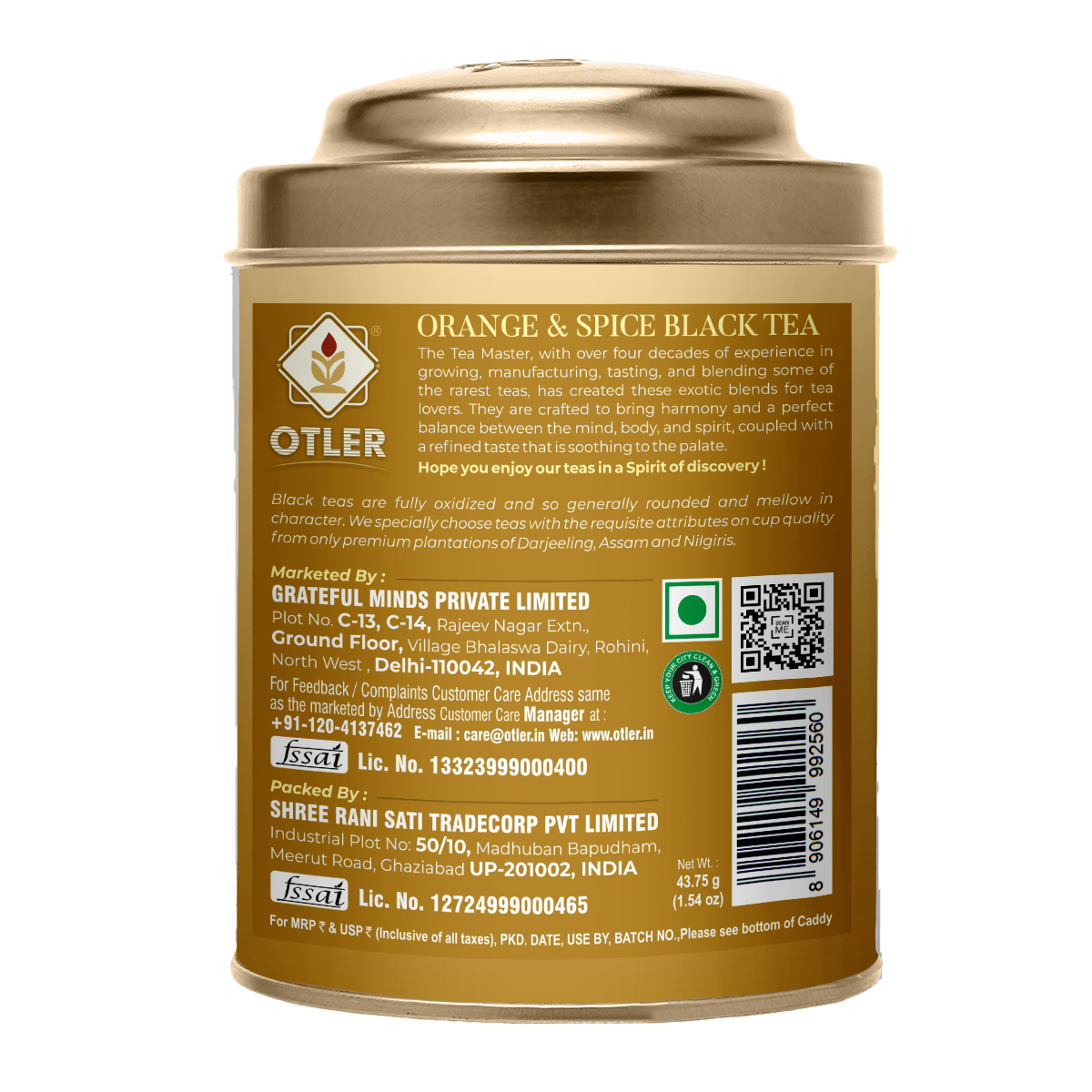 Orange & Spice Black Tea | Tin | 25 Tea Bags