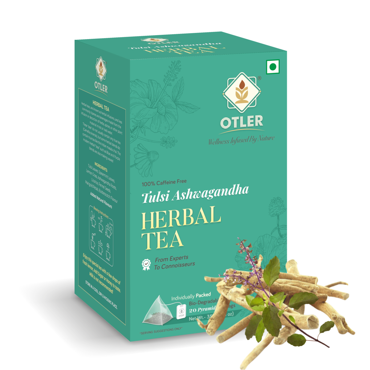 Tulsi  Ashwagandha Herbal Tea | 20 Tea Bags