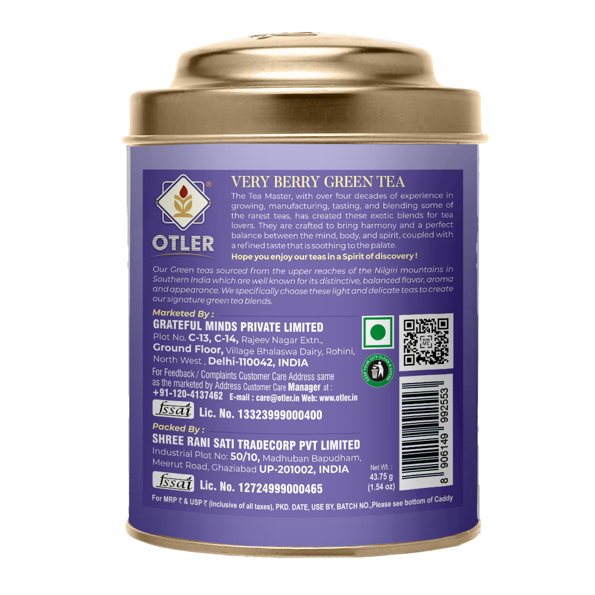 Very Berry Green Tea | Tin | 25 Tea Bags